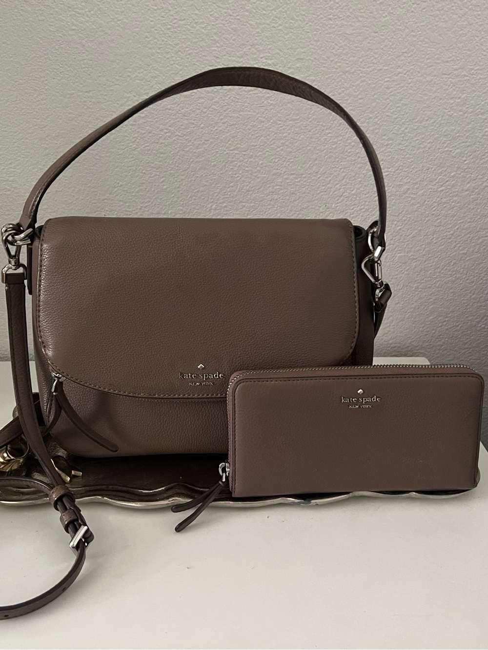 Kate Spade Leather Crossbody Bag with Matching Wallet